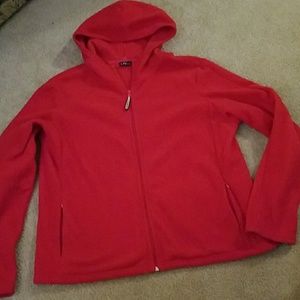 New York & Company red fleece zip-up extra large